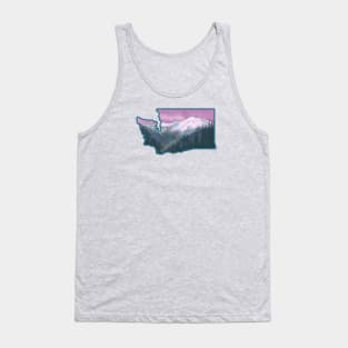 Mount Ranier Washington State Outline Tank Top